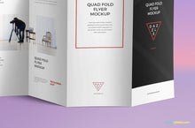 Load image into Gallery viewer, Free 4-Fold Brochure PSD Mockup