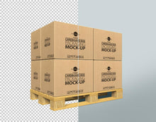 Load image into Gallery viewer, Free Cardboard Container Box PSD Mockup