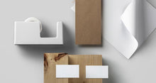 Load image into Gallery viewer, Free Basic Stationery Branding Psd Mockup Scene Creator
