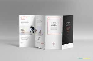 Free 4-Fold Brochure PSD Mockup