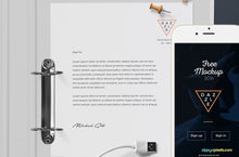 Load image into Gallery viewer, Free Letterhead Mockup Scene
