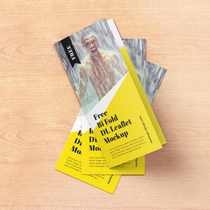Free 5 x Bi-Fold DL Brochure Mockup