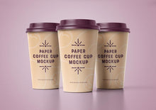 Load image into Gallery viewer, Free 4 x Coffee Cup Mockups Including Various Angles
