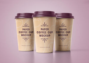 Free 4 x Coffee Cup Mockups Including Various Angles