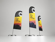 Load image into Gallery viewer, Free Feather Flag Business Advertisement Sign Mockup
