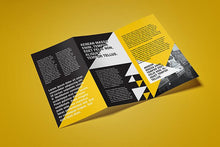 Load image into Gallery viewer, Free 5 Views of a Z-Folded Flyer Mockup
