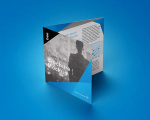 Free 6 Angles of Trifold Square Brochure Mockup