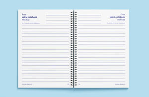 Free 5 x Spiral Notebook Mockups (Multiple Views)