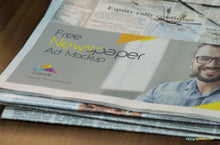 Load image into Gallery viewer, Free Half Folded Newspaper Mockup
