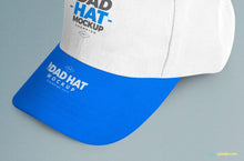 Load image into Gallery viewer, Free Customizable Dad Hat and Cap Mockup PSD

