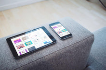 Load image into Gallery viewer, Free iPhone 6 and iPad Living Room Cozy Mockup
